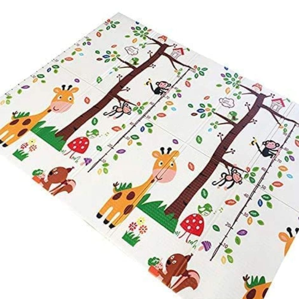 Tapete Tatame Bebê Infantil Dupla Face Emborrachado Dobrável Impermeável Portátil 200x150cmx8mm - Girafa