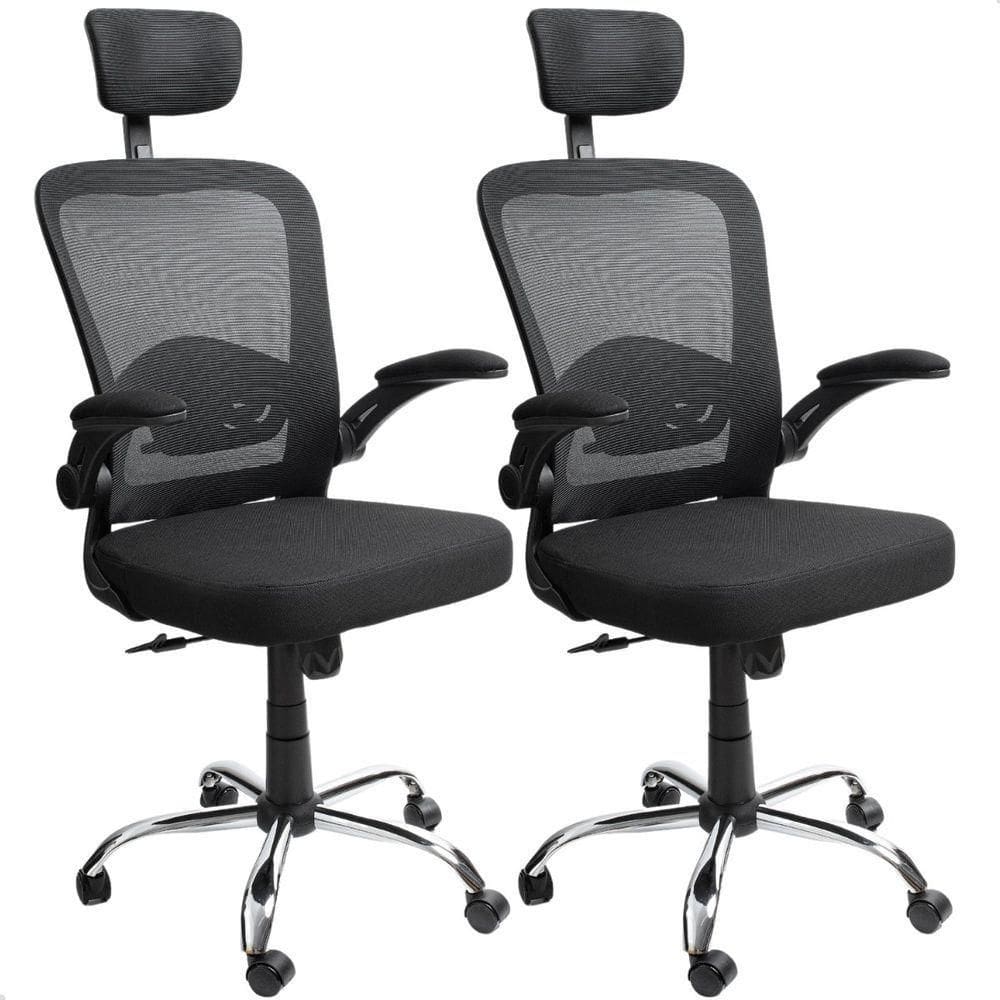 Kit 02 Un Cadeira Escritorio Presidente Giratória Ergonômica