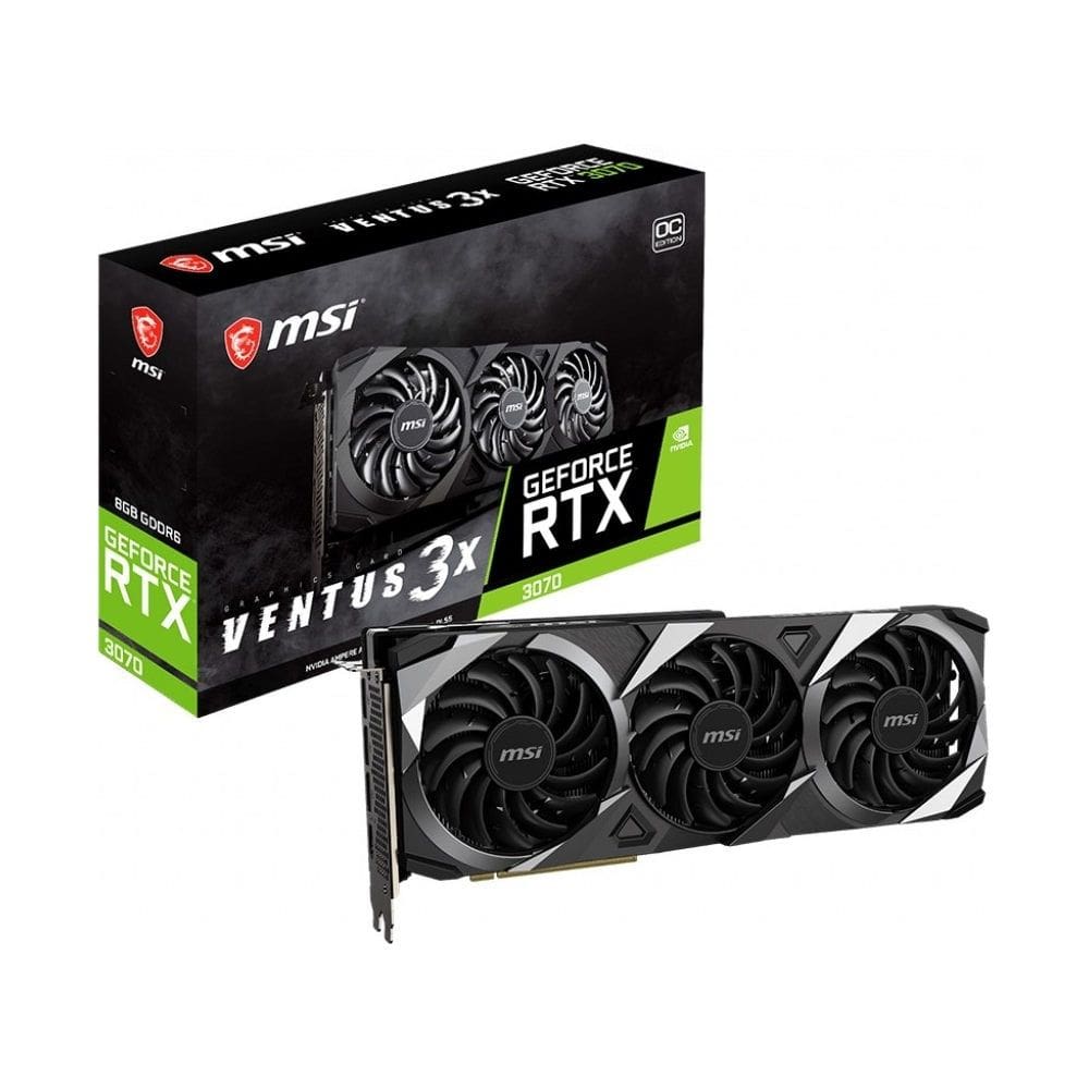 Placa de Vídeo MSI GeForce RTX 3070 Ventus 3X OC, 8GB GDDR6, 256-Bit, 1770MHz Boost, HDMI, 3xDP, PCIe 4.0, 912-V390-007