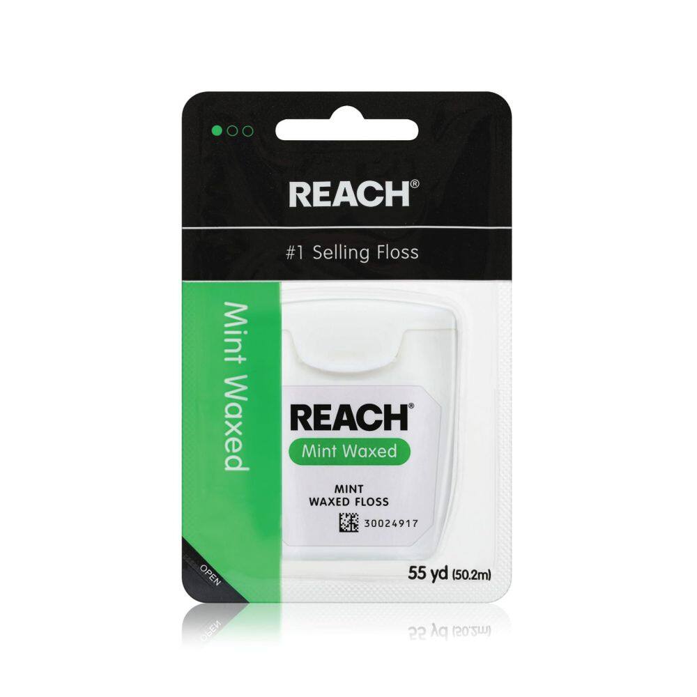 Removedor de placas Dental Floss Reach Waxed Mint 50m sem PFAS