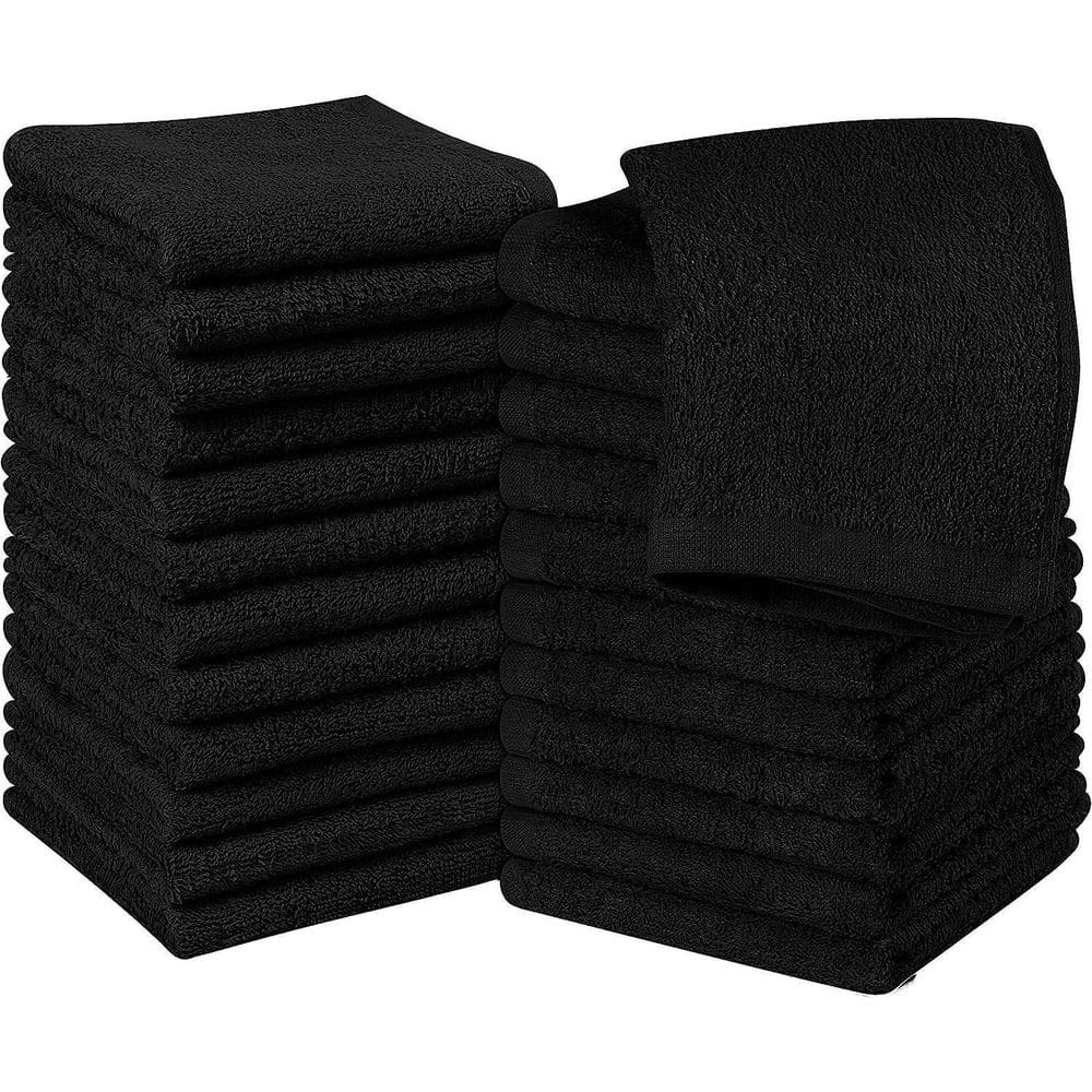 Kit 20 Panos De Prato Liso Preto 40X65Cm Gourmet Cozinha