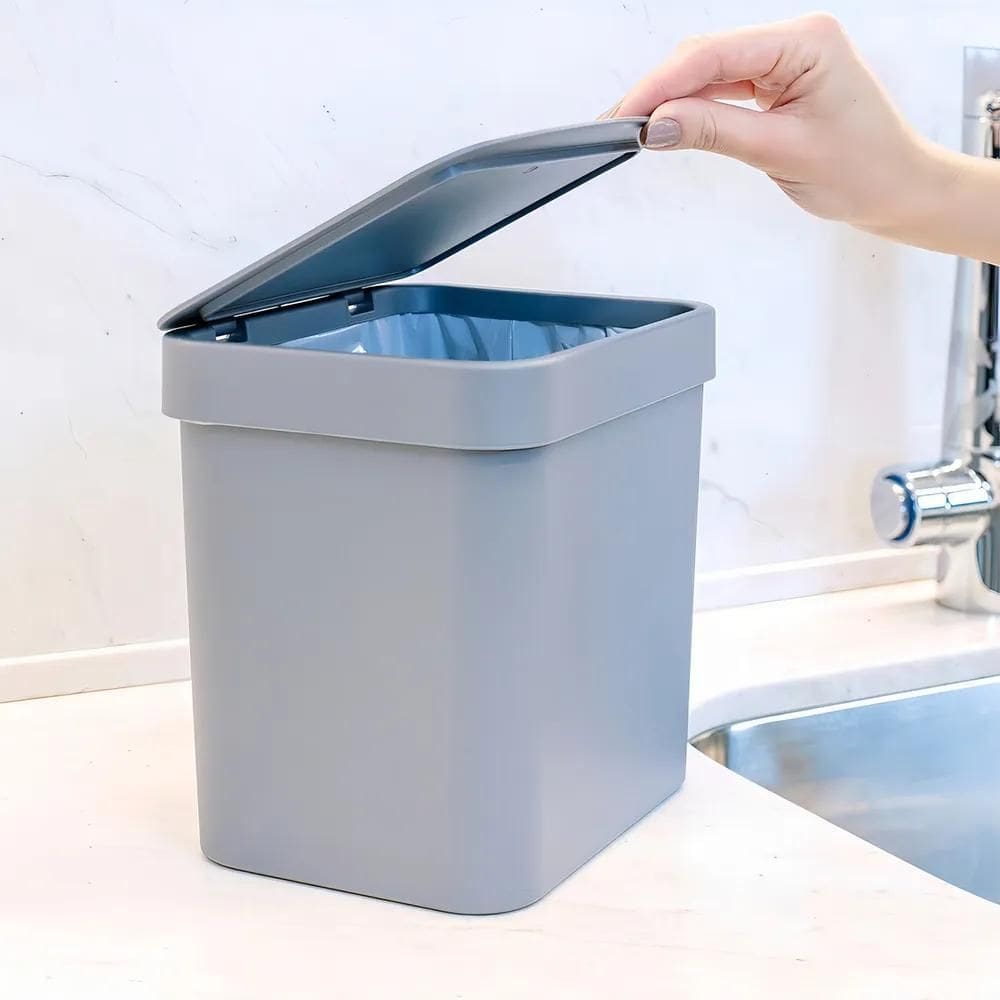 Lixeira Pia Cozinha 2,5L Cesto De Lixo Com Tampa