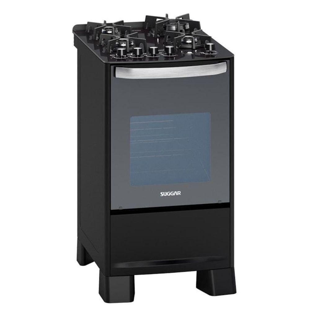 Fogão Master Grill 4 Queimadores Preto Suggar 110V