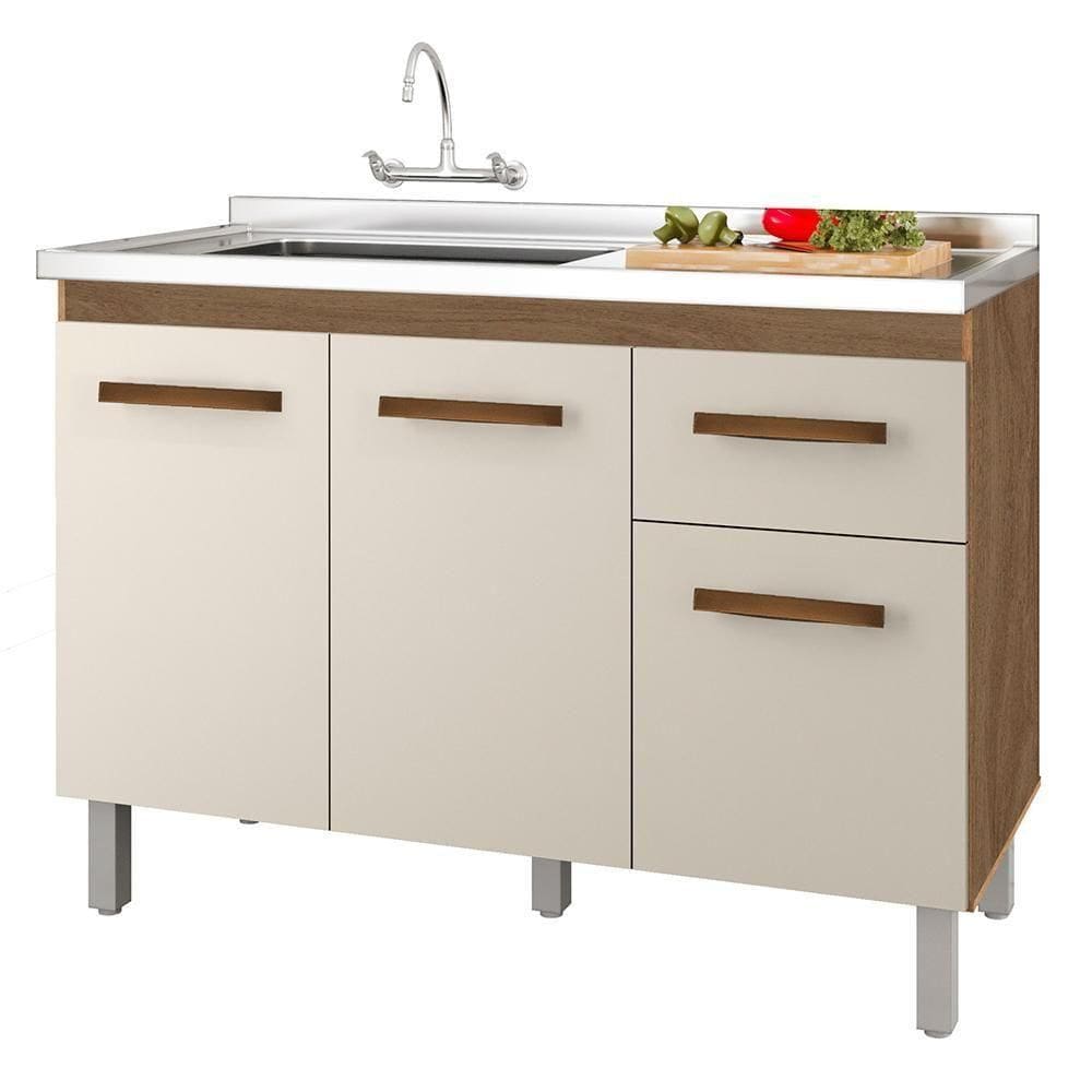 Balcao Sem Tampo Para Pia 120cm 9430 Savana Off White Mobbs Savana Off White