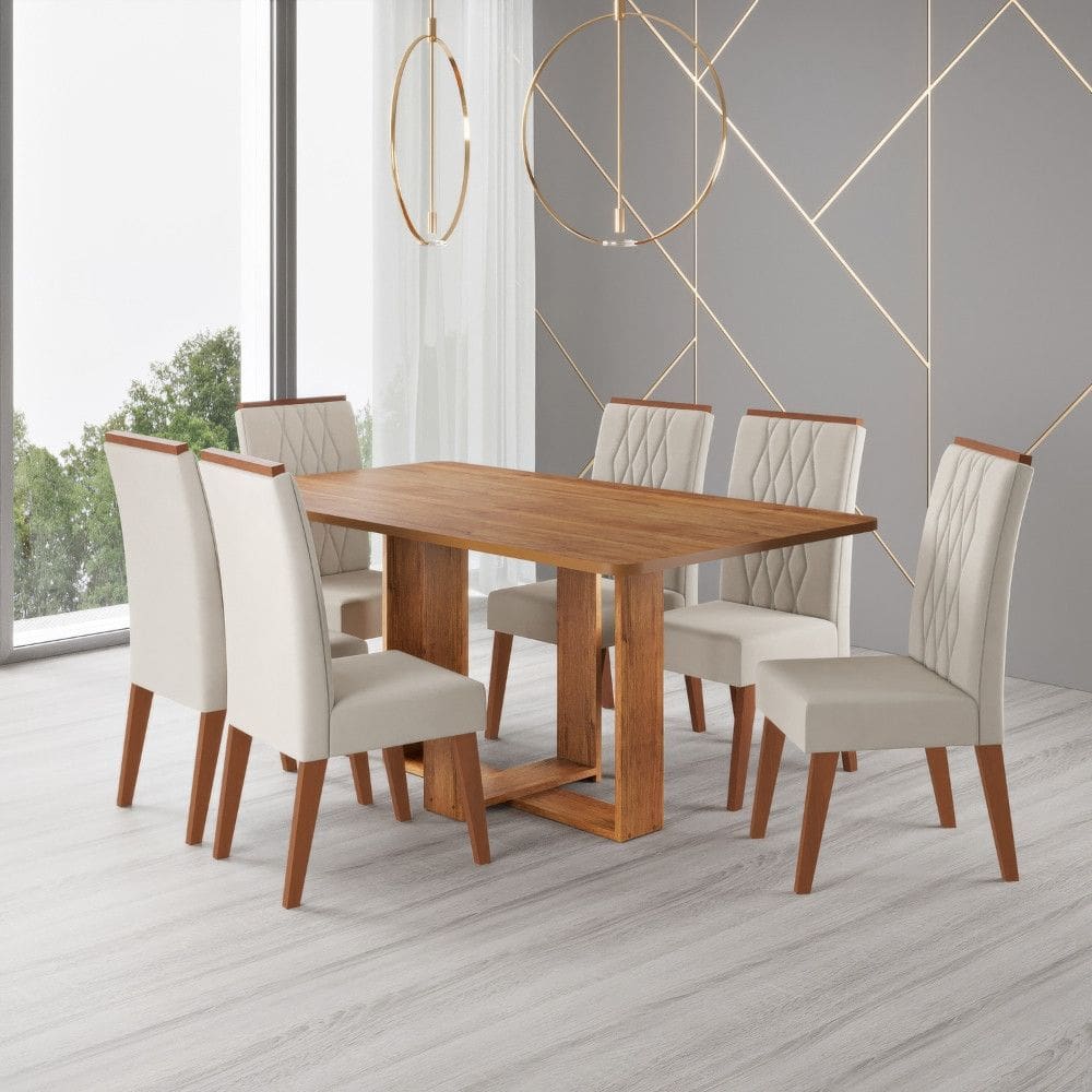 Guarda Roupa Casal Triplex Thor 10 Portas MDP Mel e Pérola