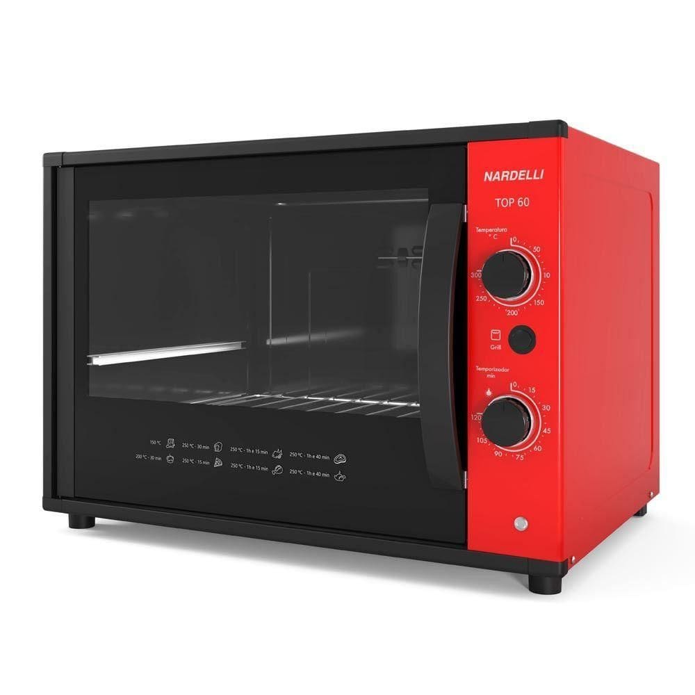 Forno Nardelli Elétrico Bancada Top 60 Vermelho 60 Litros Vermelho 220V