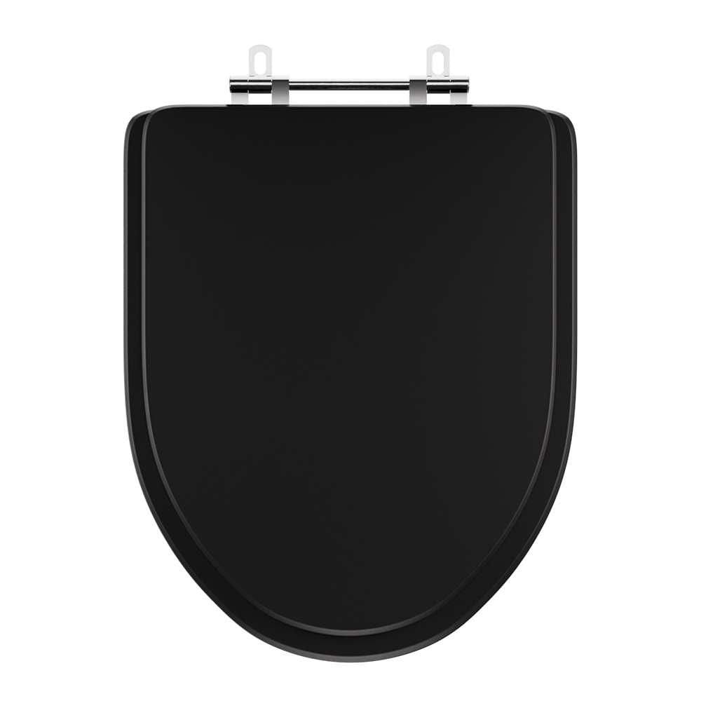 Assento Sanitário Poliester Gunna Preto para vaso Eternit