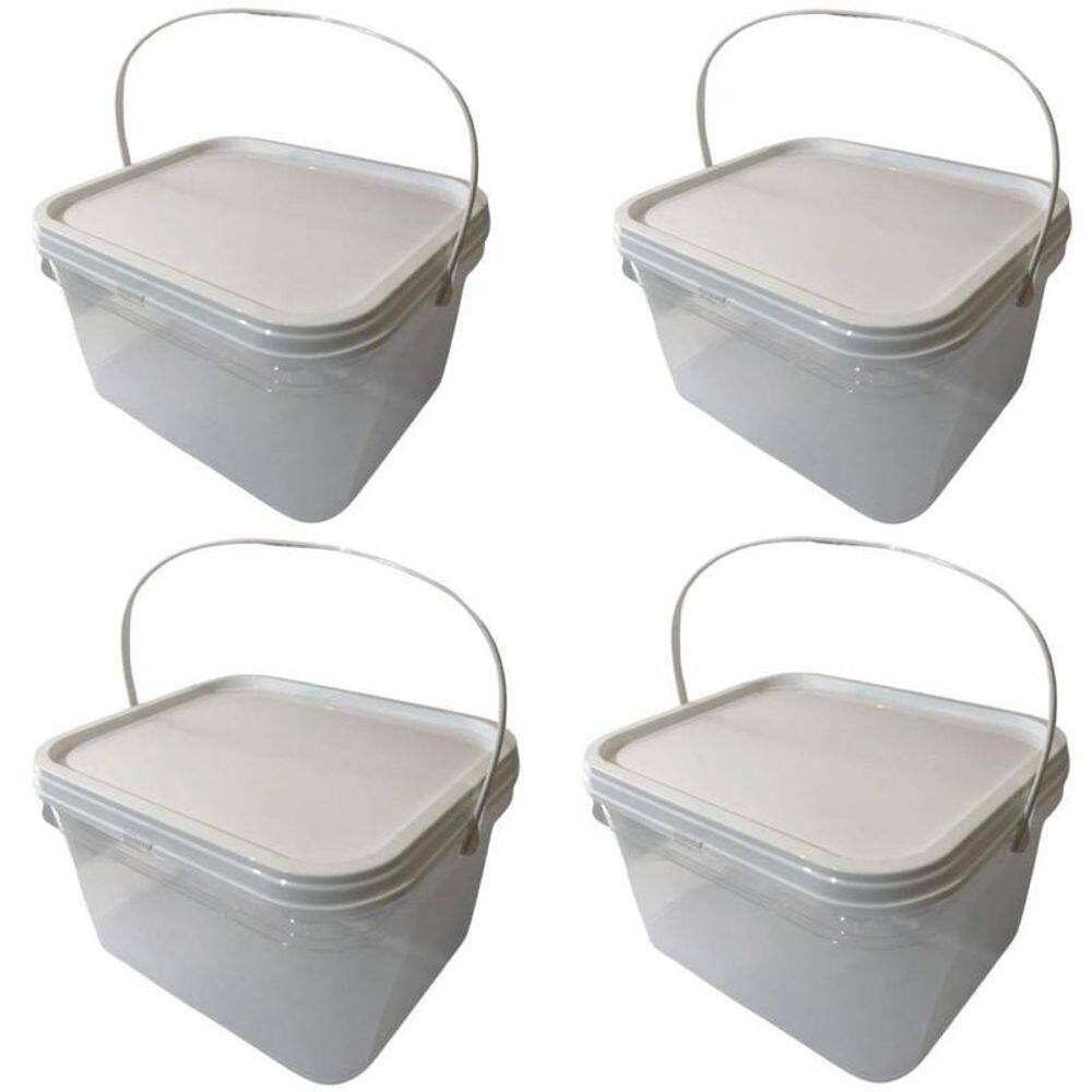 Balde Retangular Para Alimento-Kit 4 Pçs