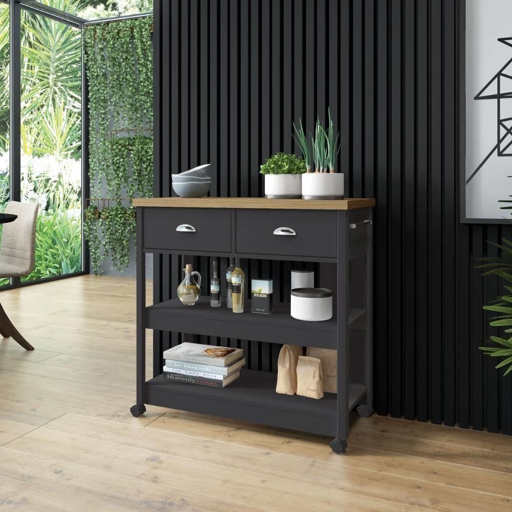 Carrinho Churrasco Ditália 2 Gavetas Ba-135 preto Preto