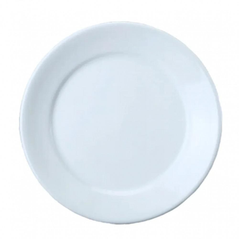 Conjunto De 6 Pratos Raso Mesa Jantar Porcelana Resistente 24,5 Cm Bar Hotel Germer Quantidade:4