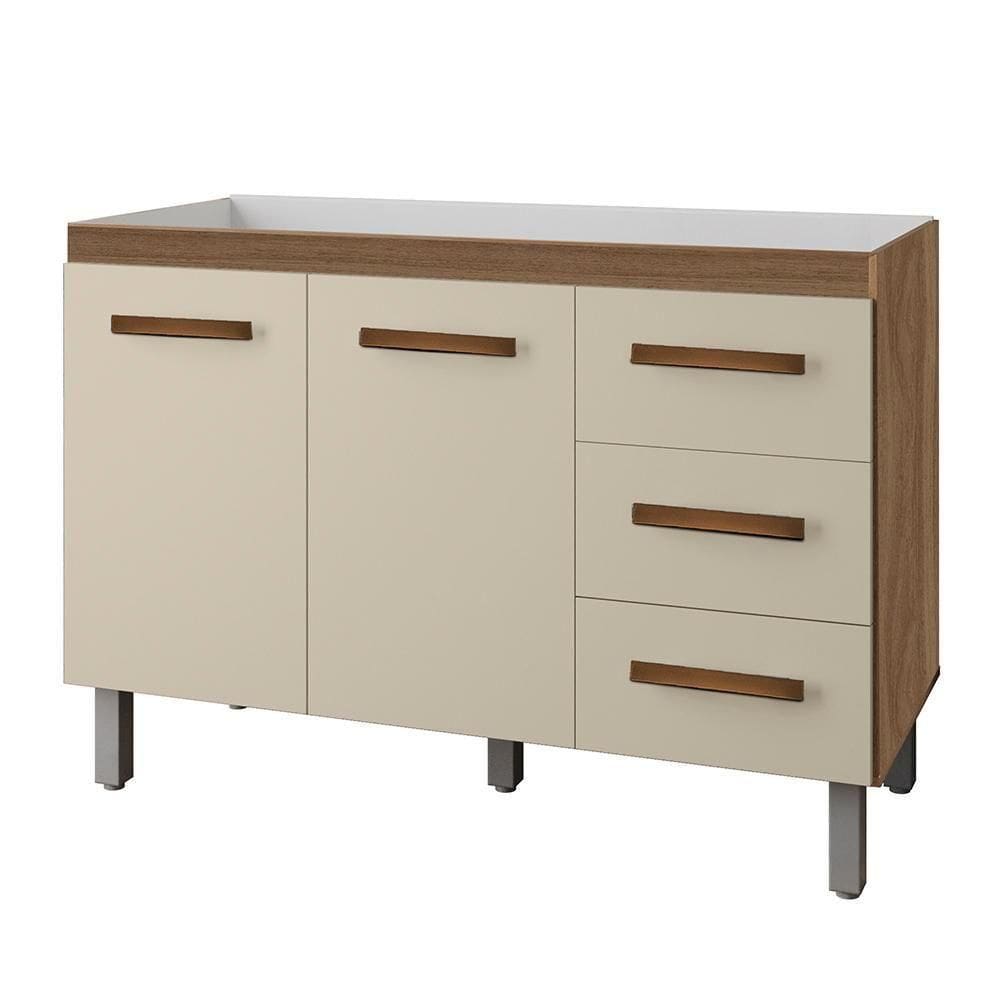 Balcao Sem Tampo Para Pia 120cm 9110 Savana Off White Mobbs Savana Off White