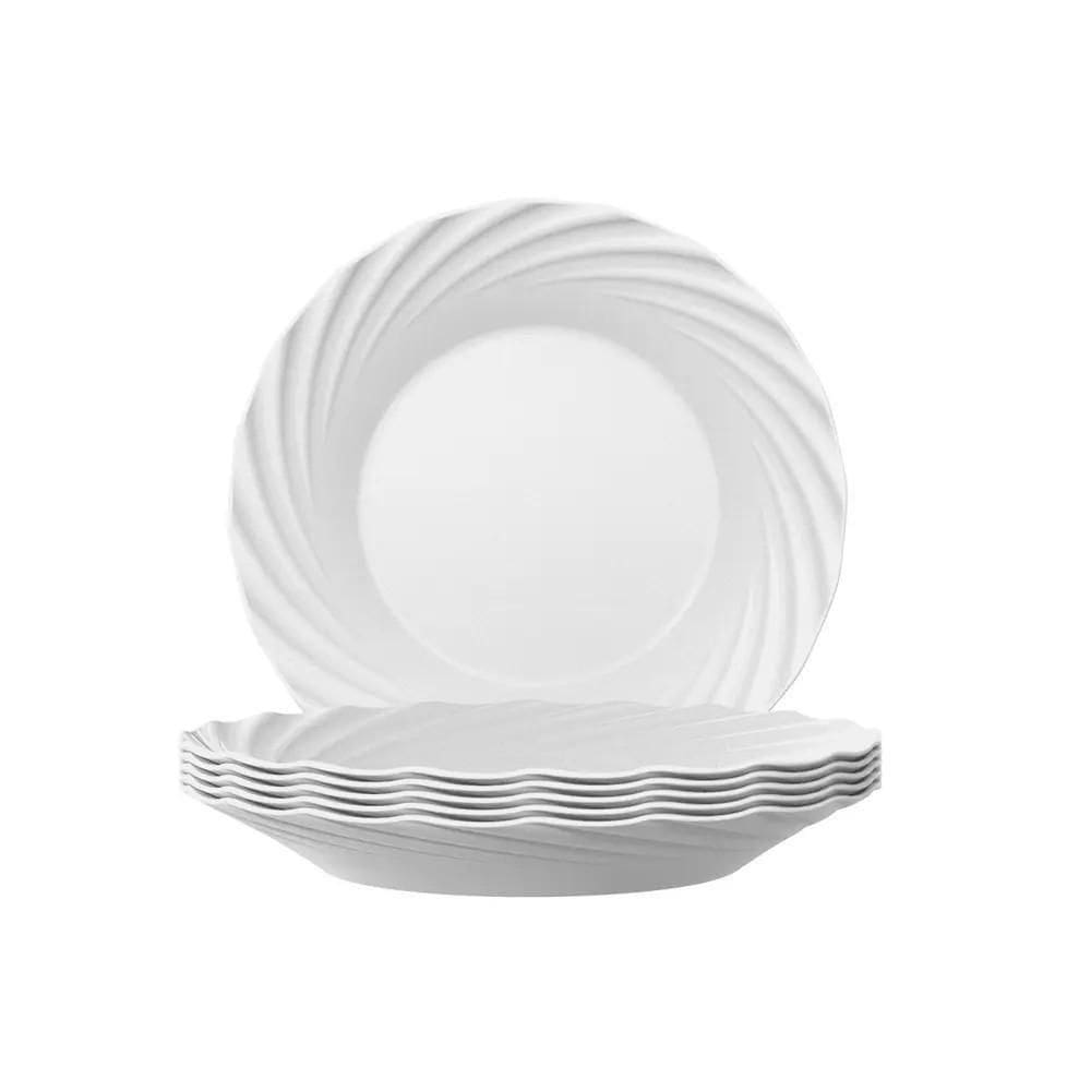 Conjunto 2 Pratos Duralex Jasmim Fundo Sopa 24cm - Nadir