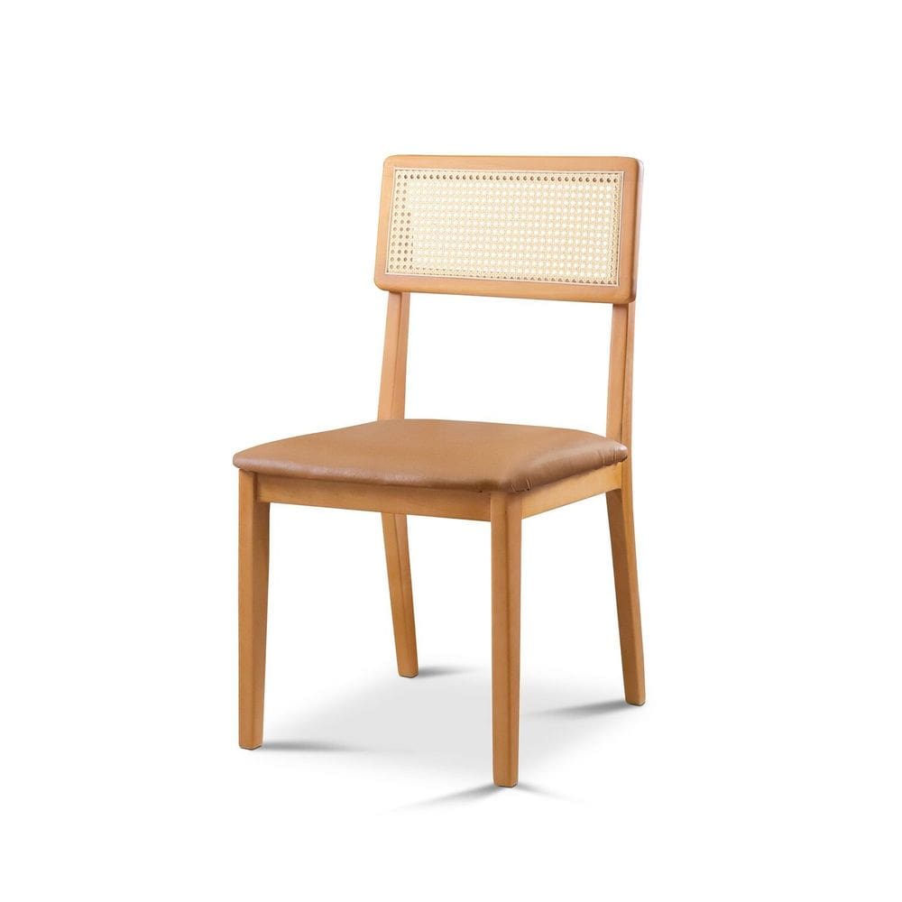 Cadeira de Jantar com Encosto de Telinha Ava Caramelo