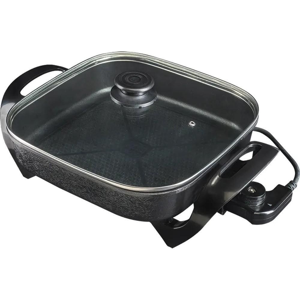 Panela Elétrica Quadrada 1500W 30cm Mangiare Preta APEQ01I-01 Agratto 110V