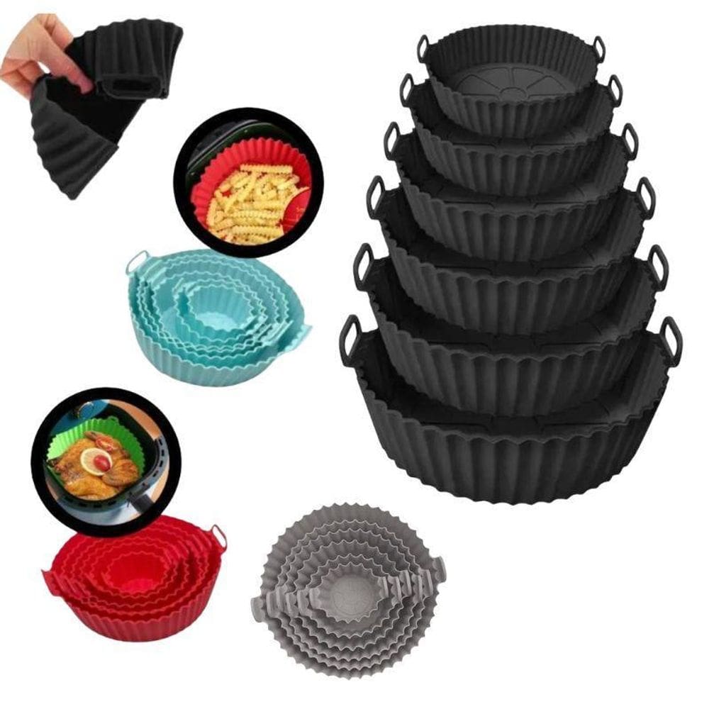 Conjunto 36 Formas De Silicone Air Fryer Forno Micro Ondas