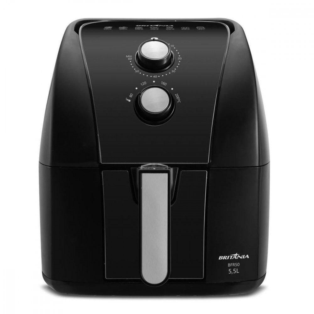Fritadeira Elétrica Air Fryer Britânia 5,5LAntiaderente Preto 220V
