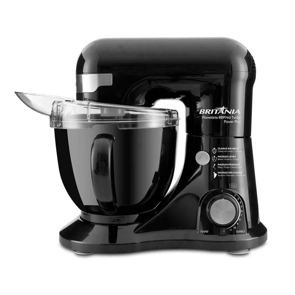Batedeira Planetária Britânia Power Plus Preta 700W 110V
