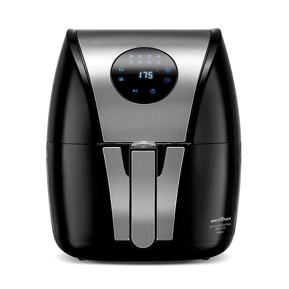 Fritadeira Elétrica Britânia Air Fryer Digital Inox 5L BFR41PI Preta/Inox 110V