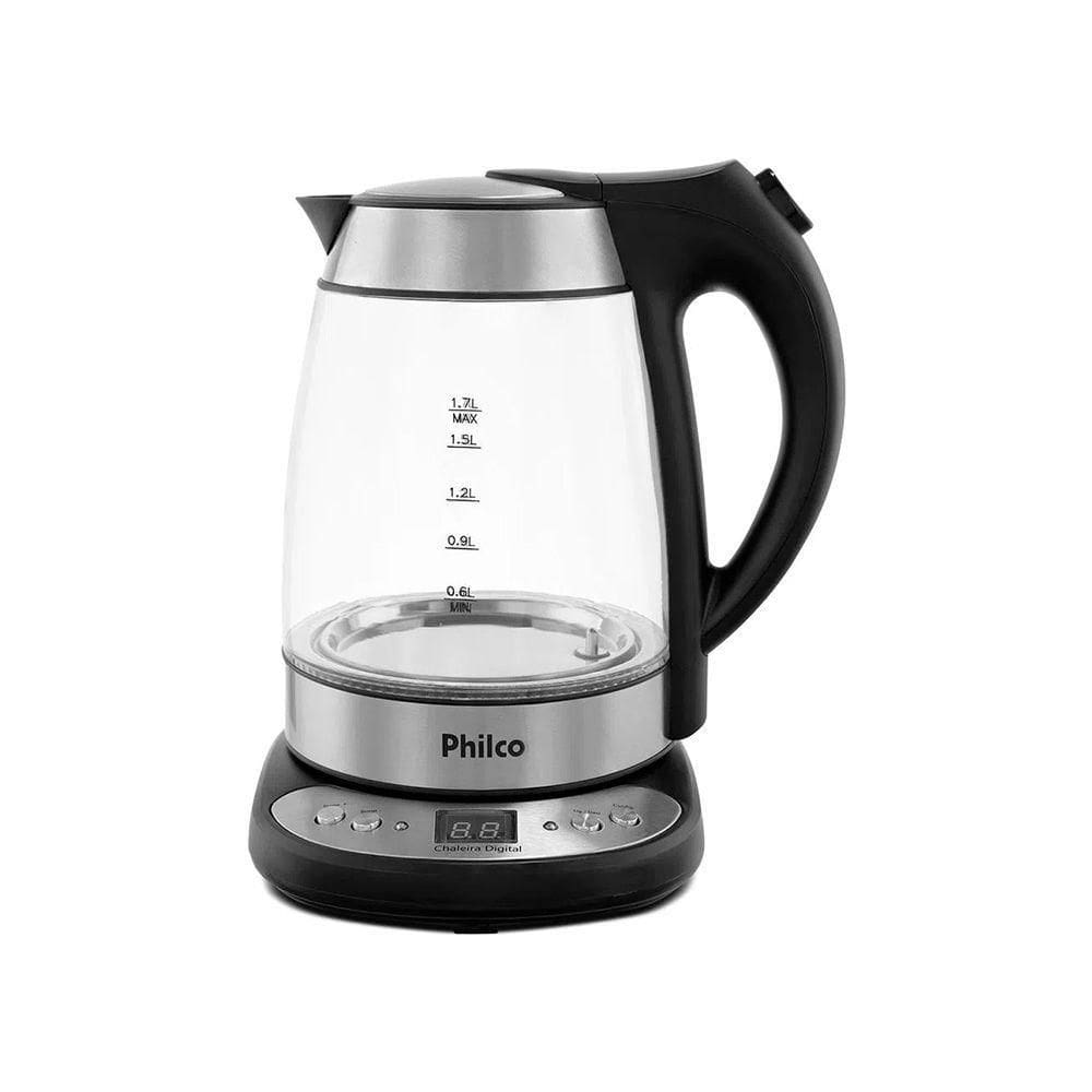Chaleira Elétrica Philco Pchd Digital Glass 1,7 Litros Transparente 127v