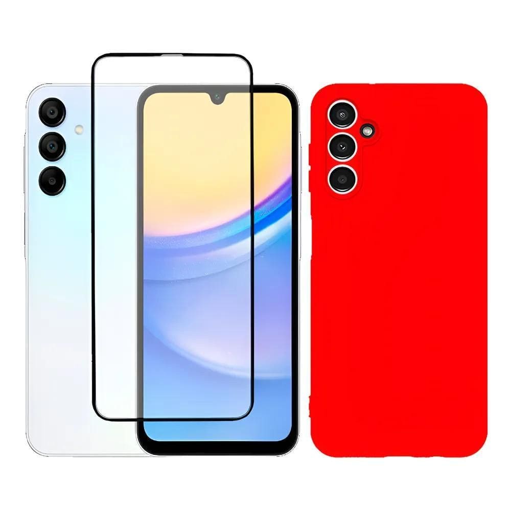 Capa Capinha Case Aveludada + Película Para Galaxy A1 Vermel