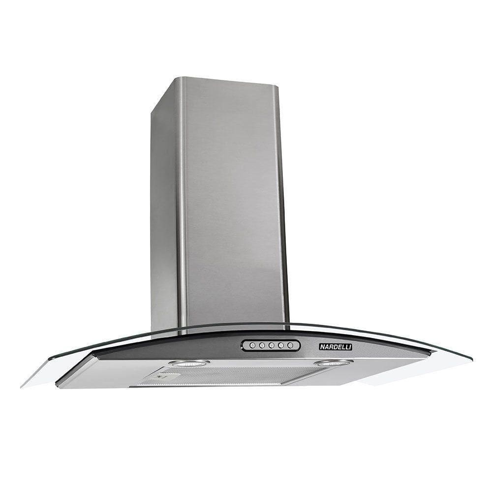Coifa De Parede 70cm Vidro Curvo Duto Slim Nardelli Inox 110V