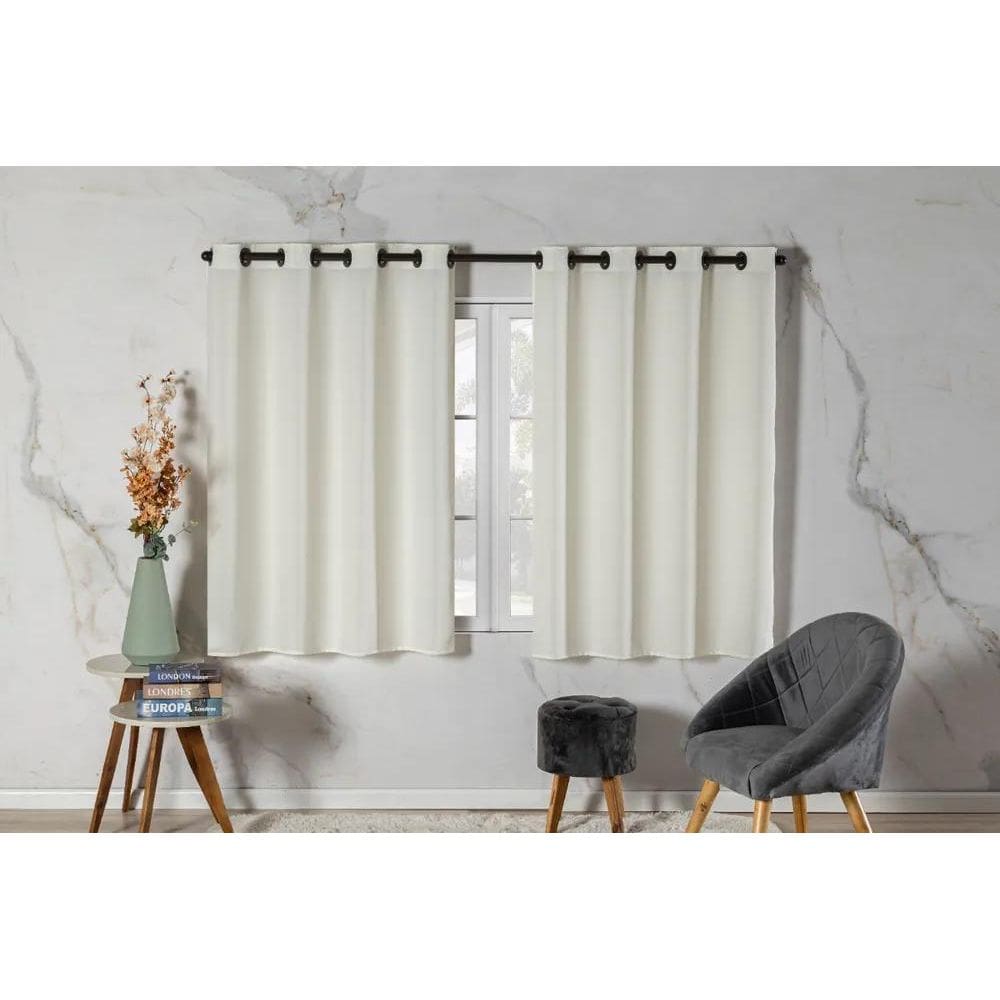 Cortina Oxford 3,00 X 1,40 Para Sala/Quarto E Cozi Bege