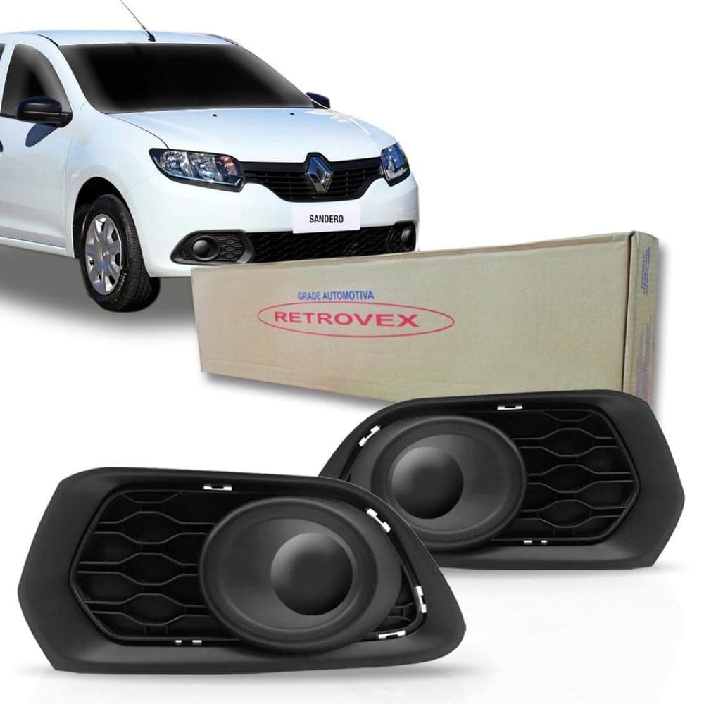 Grade Farol Milha Parachoque Sandero 2015 2016 2017 S/ Furo