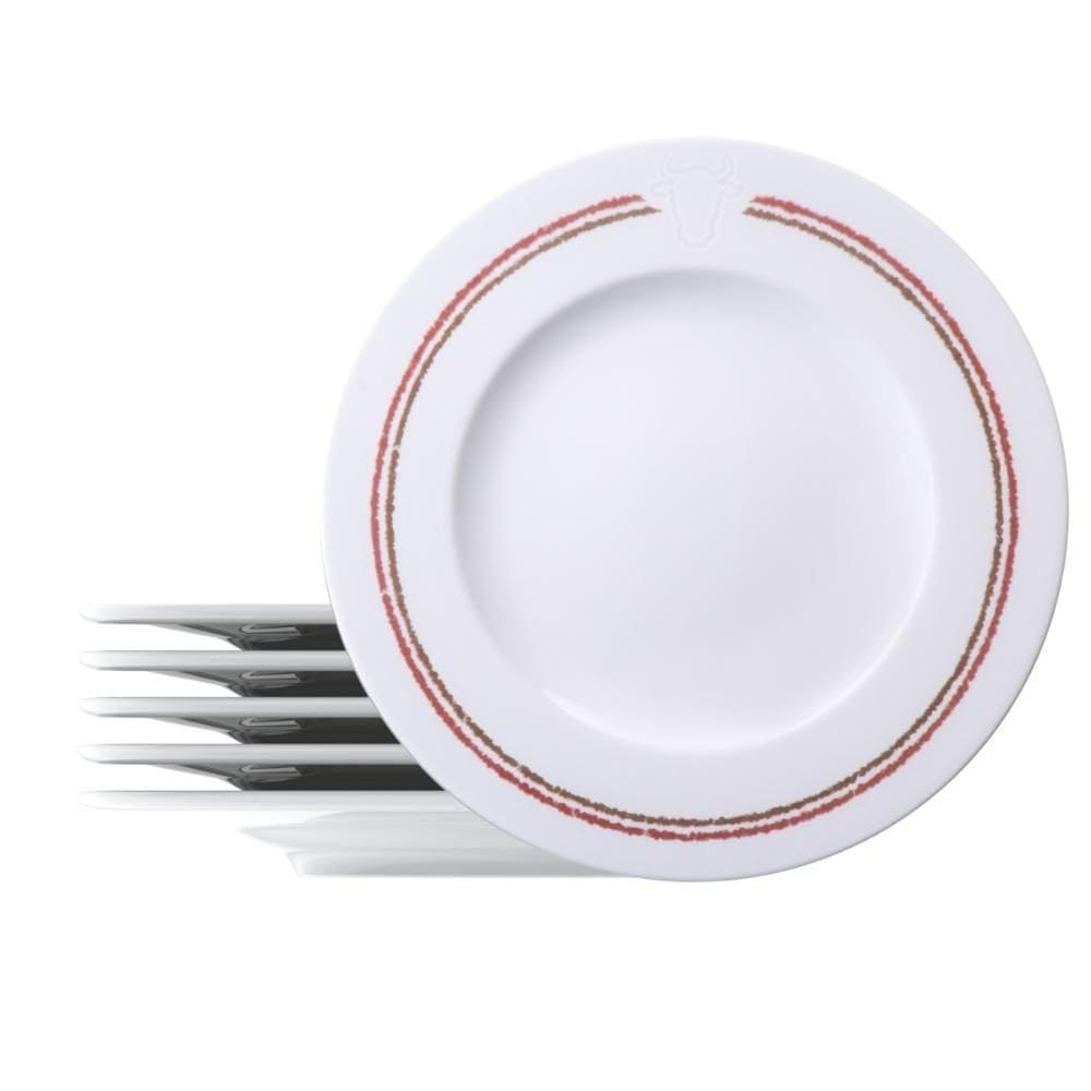 Kit Prato Raso Tramontina Churrasco Classic Em Porcelana 28 Cm 06 Peças