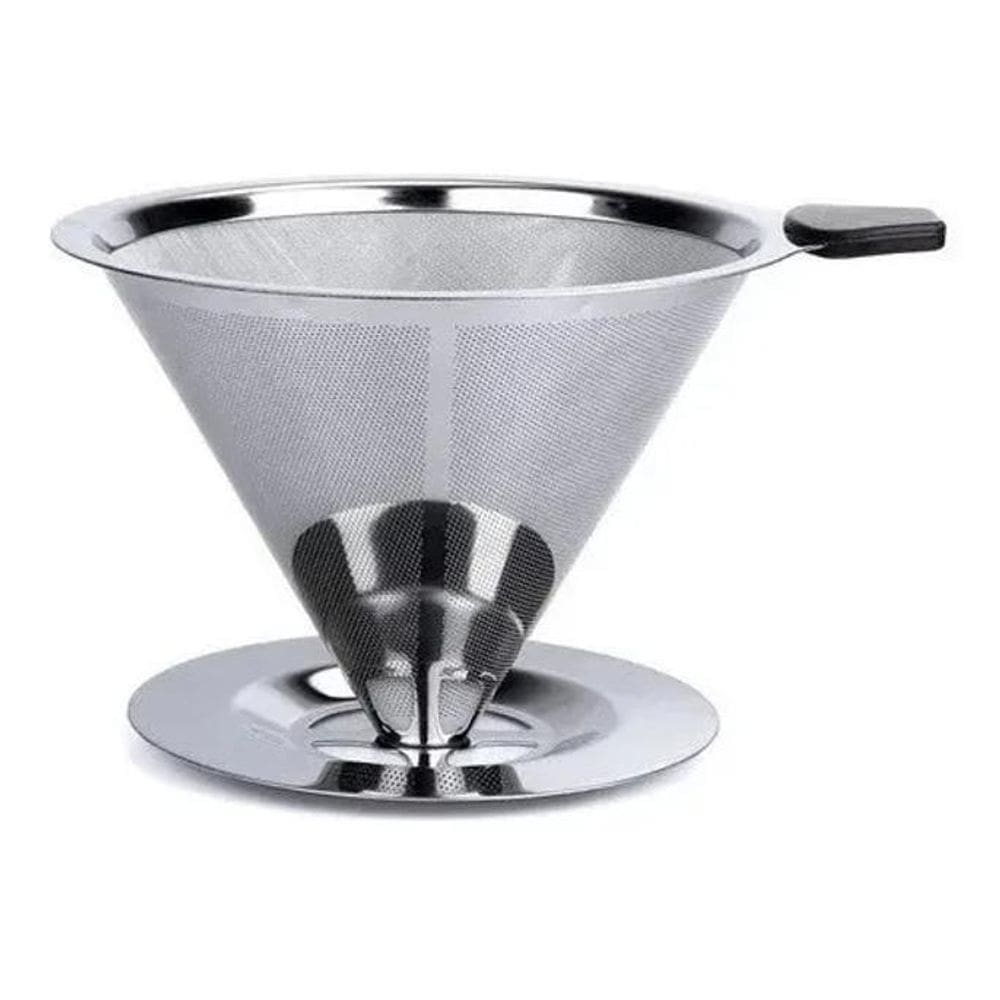 2X Filtro Coador De Café Inox - Peneira Aço Reutilizável - N
