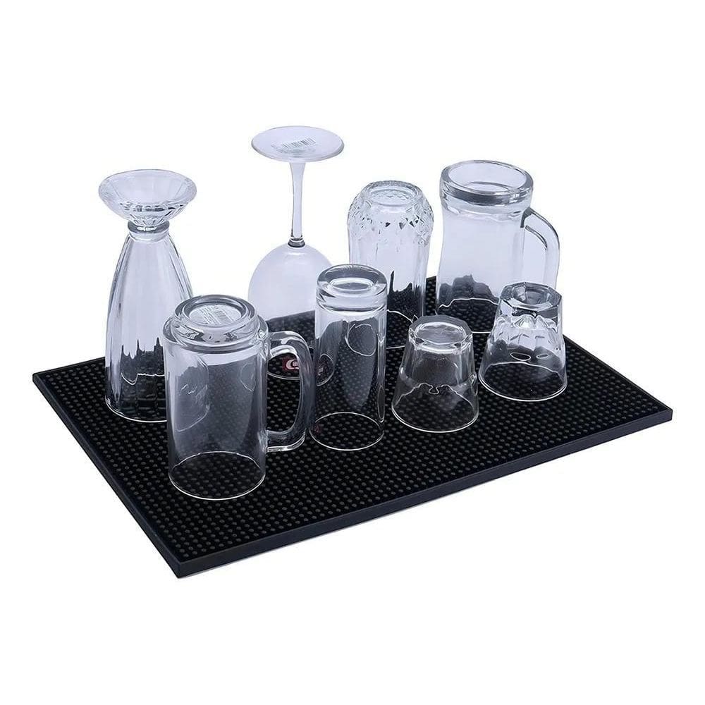 Tapete Escorredor De Louça Silicone Porta Copos Pratos 30X15