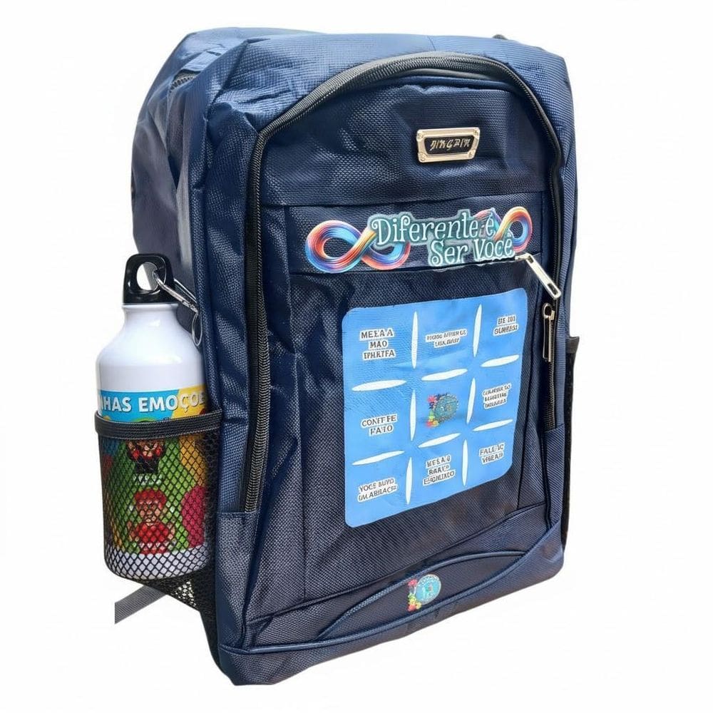 Mochila Interativa Educativa Com Squeeze Emoções