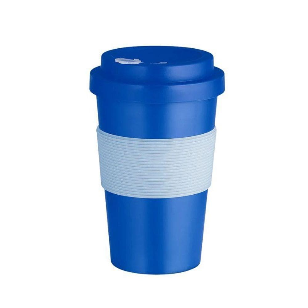 Copo Azul Sustentável Rpet 400Ml Reutilizável Com Tampa