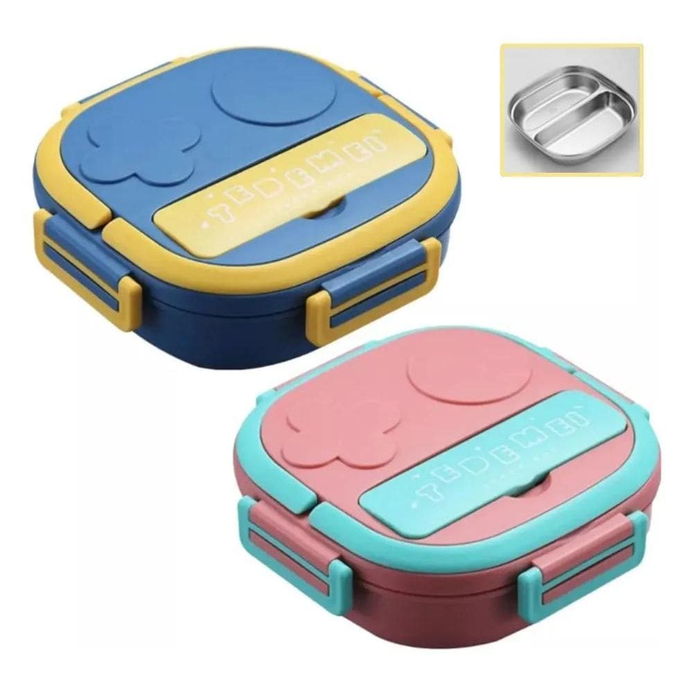 2X Pote Marmita Térmica Lancheira Escola Creche Divisória 55