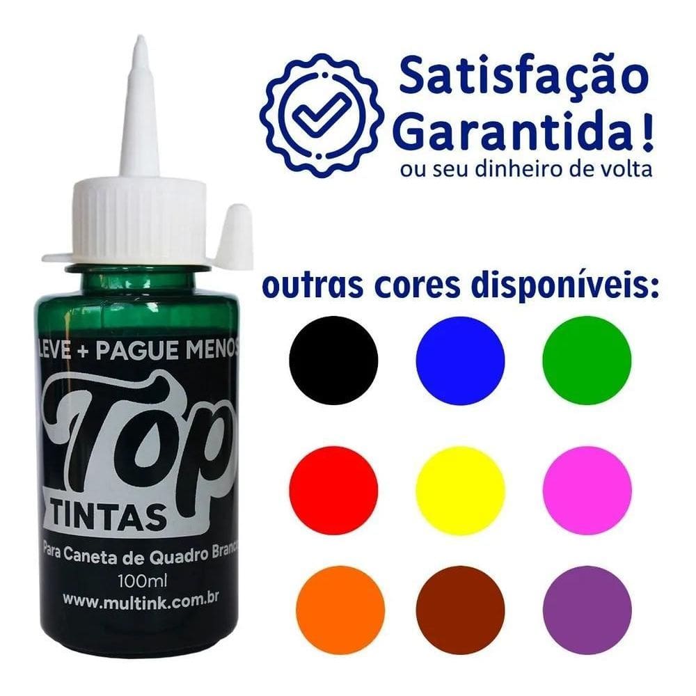 Tinta Caneta Pincel Marcador Quadro Branco 100Ml Top Ti Verd