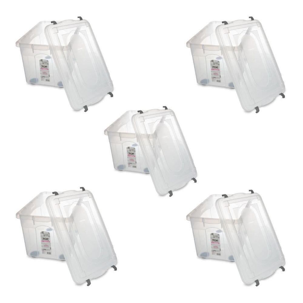 Kit 5 Caixa Alta Organizadora Brinquedo Objeto 56L Sanremo