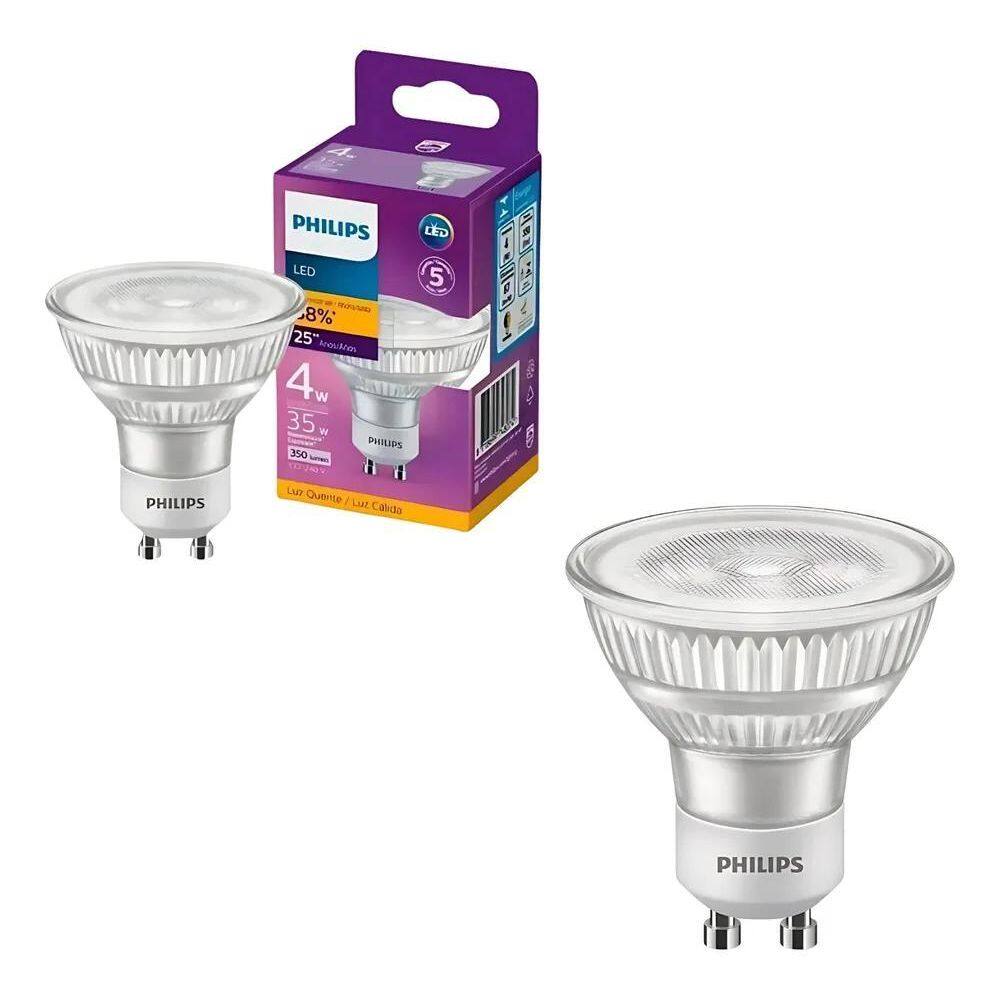Kit C/2 Lampada Led Dicroica Par16 Philips Gu10 4W 350Lm Biv