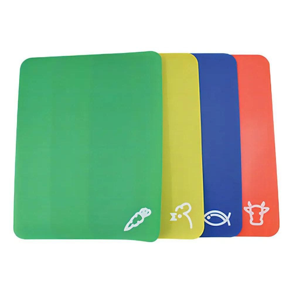 10X Kit 4 Tabua De Corte Flexivel Carne Peixe Legume Fackel