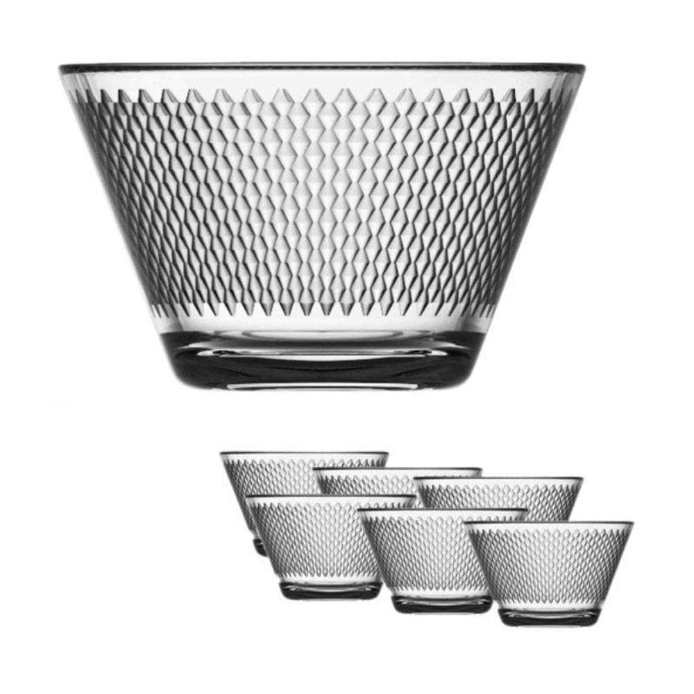 Conjunto 6 Bowl De Vidro Alta Qualidade 300Ml Design Zig Zag