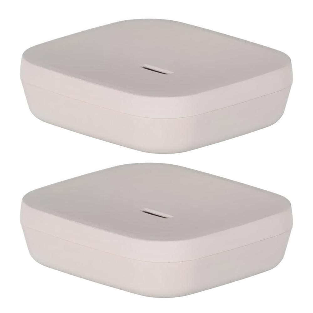 2X Saboneteira De Pia Bancada Lavabo Banheiro Ou Aura Bege