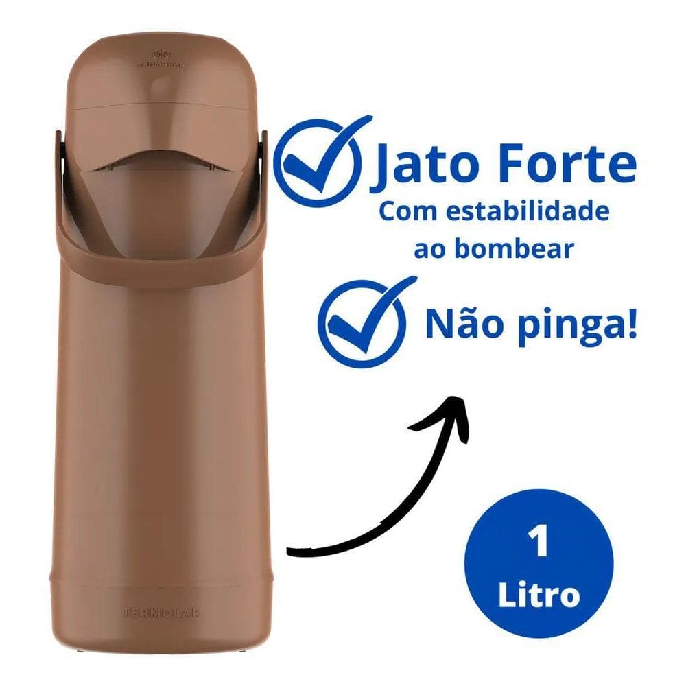 Garrafa Térmica Café Bomba Pressão 1L Magic Pump Termolar Co