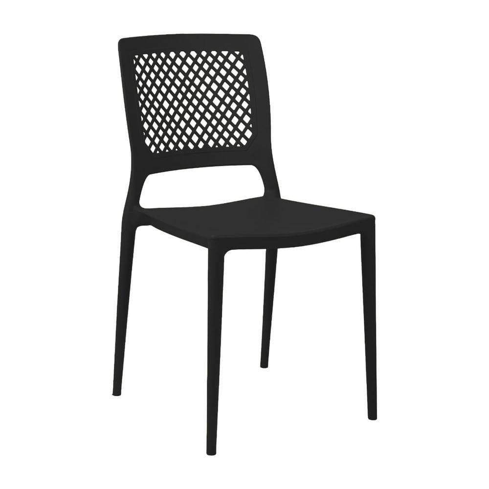 Cadeira Empilhável Vênus Preta Em Polipropileno Acrilys