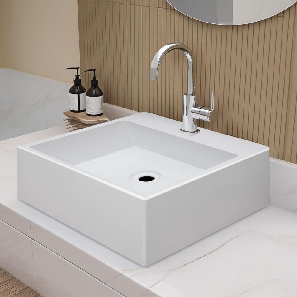 Cuba Pia Para Banheiro Apoio Lavabo 32X30Cm Palermo Branco