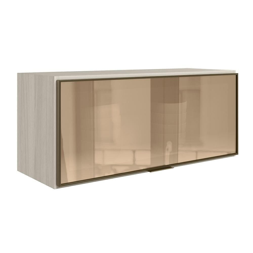 Armario Aereo Basculante Vidro Mdf 80 Cm Kali 1634161 Bianco Toq Nicioli Bianco Toq