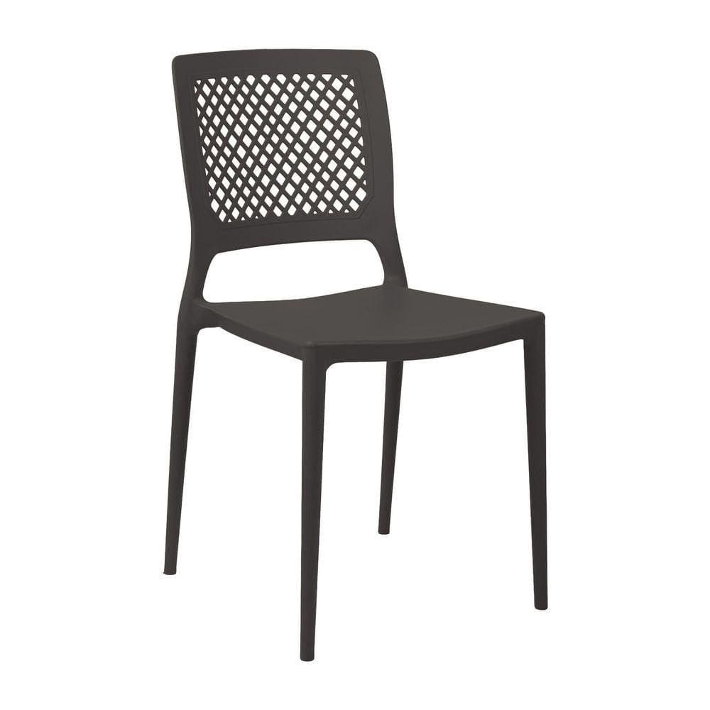 Cadeira Empilhável Vênus Grafite Em Polipropileno Acrilys