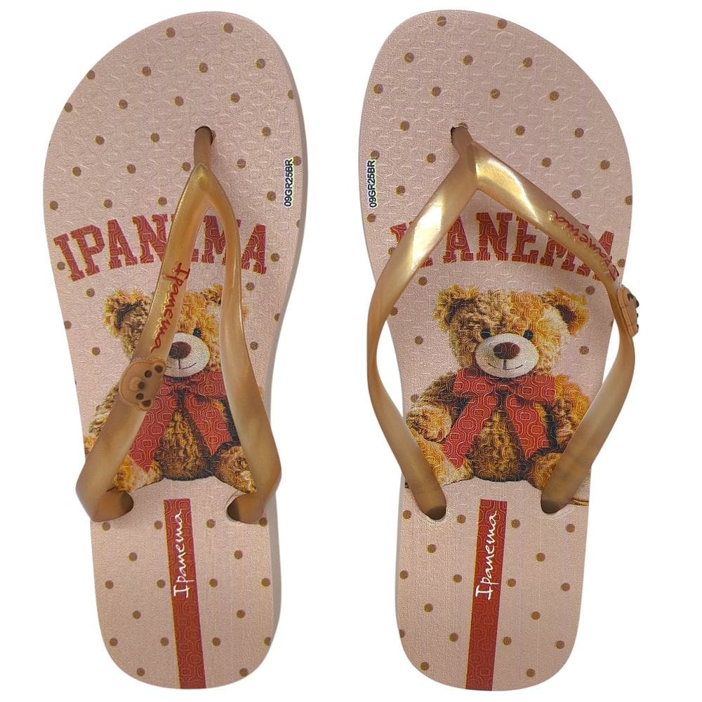 Chinelo De Dedo Infantil Menina Macia Ipanema Kids Urso