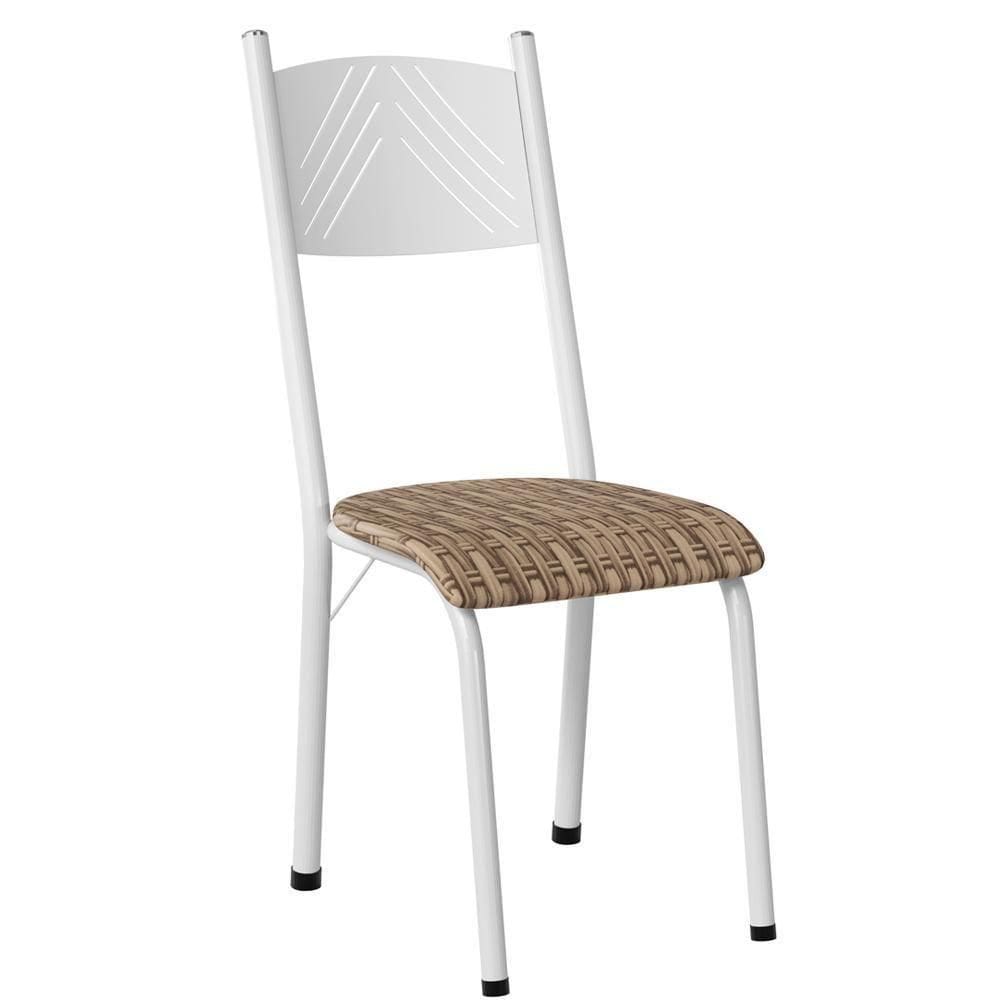 Cadeira Tubular America 051 Branco Assento Rattan Artef Rattan
