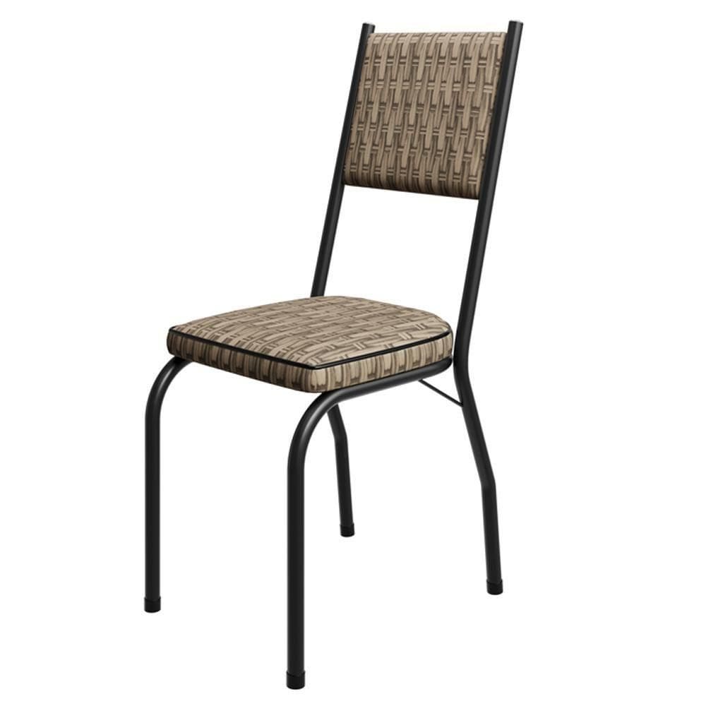 Cadeira Tubular Europa 258 Preto Assento Rattan Artef Rattan