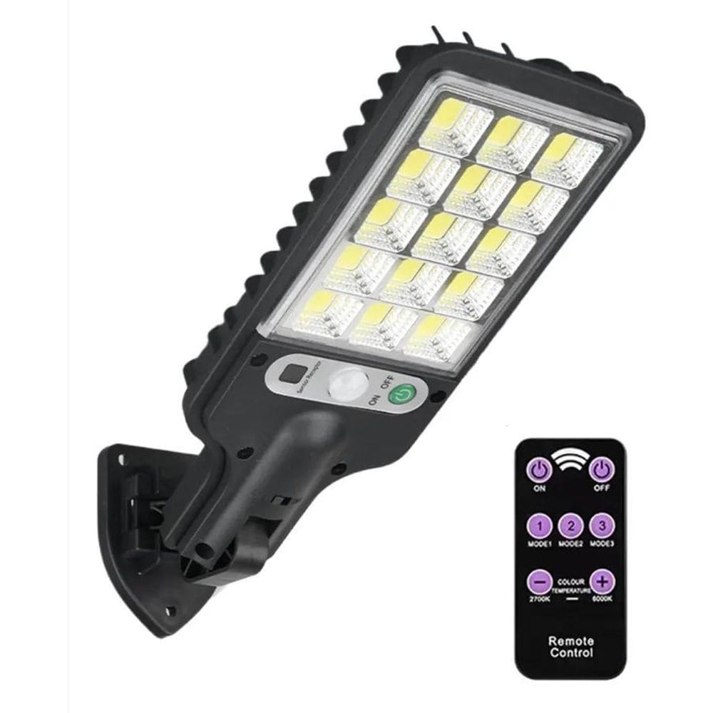 3X 180 Cob Mini Luminária Solar 180W Com Sensor De Movimento