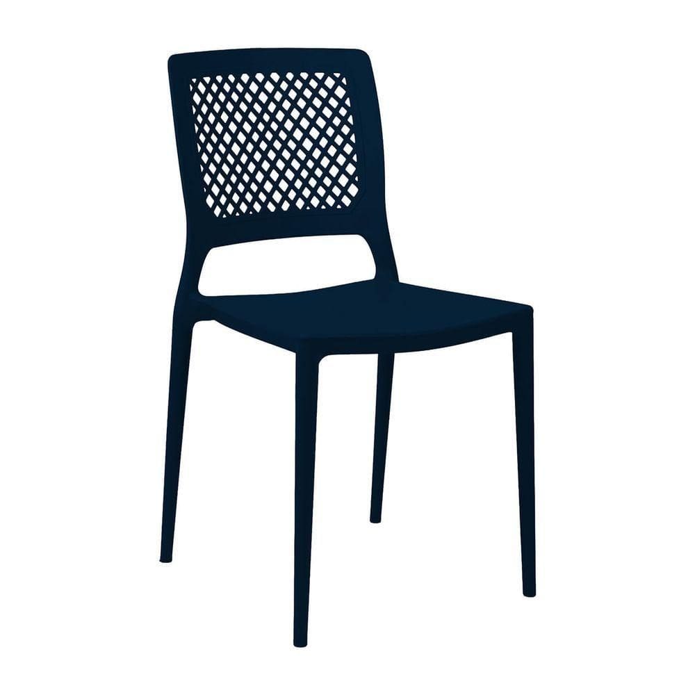 Cadeira Empilhável Vênus Azul Marinho Em Polipropileno Acrilys