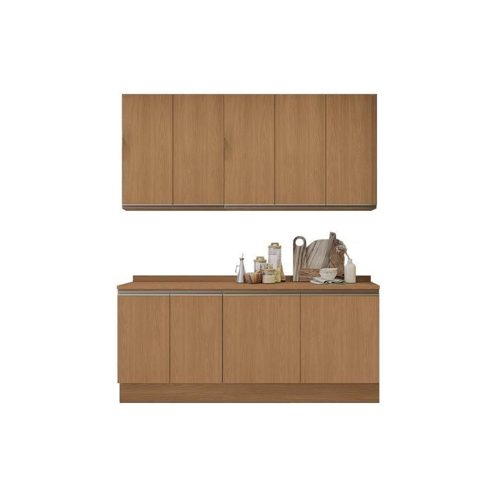 Cozinha Modulada Kappesberg Maxxi 6 Peças (2aéreos+2balcões+2complementos) C6p37 Canela-kappesberg